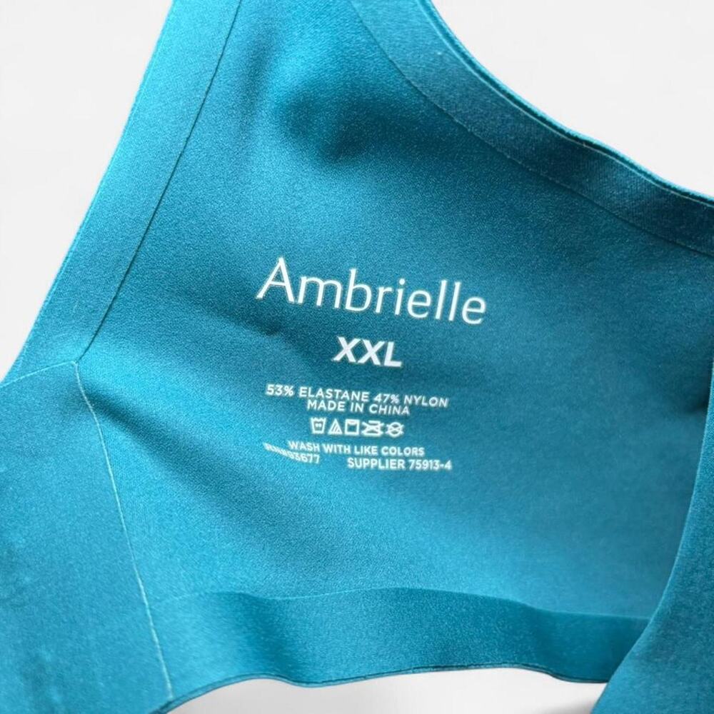 Ambrielle Women’s XXL Seamless Wireless Bra Blue - Picture 2 of 6